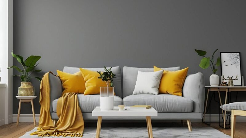 szary kolor w różnych pomieszczeniach