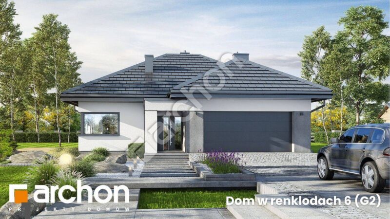 Dom w renklodach 6 (G2) – nowoczesny projekt domu parterowego z dużą strefą dzienną