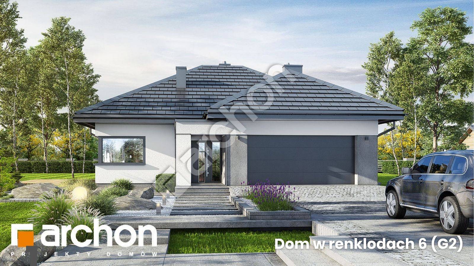 Dom w renklodach 6 (G2) - nowoczesny projekt domu parterowego z dużą strefą dzienną